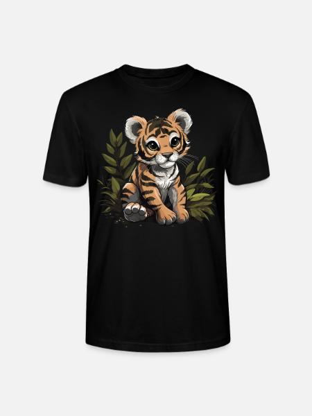 Baby Tiger Wildcat Jungle - Stanley/Stella CRAFTER Unisex Organic T-Shirt - black