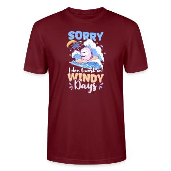 Kitesurfen funktioniert nicht an windigen Tagen - Stanley/Stella Unisex Bio-T-Shirt CRAFTER - Burgunderrot - Vorne - Alina (178cm) & Michal (187cm)