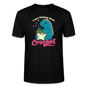 Penser au crochet - T-shirt bio CRAFTER Stanley Stella Unisexe - noir - Devant - Alina (178cm) & Michal (187cm)