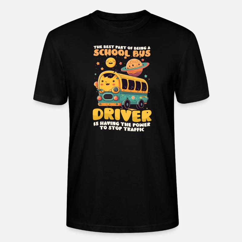 Busfahrer mit Stromstopp Verkehr - Stanley/Stella Unisex Bio-T-Shirt CRAFTER - Schwarz