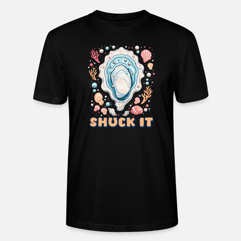Austern-Shuck It - Stanley/Stella Unisex Bio-T-Shirt CRAFTER - Schwarz