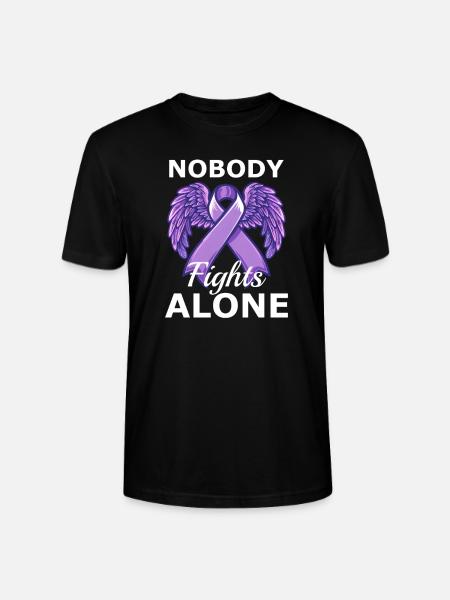 Domestic Violence Nobody Fights Alone - Stanley/Stella CRAFTER Unisex Organic T-Shirt - black