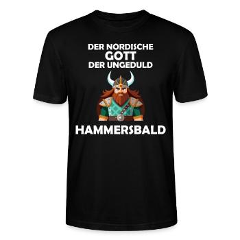 Wikinger Hammersbald Nordische Mythologie Ungeduld - Stanley/Stella Unisex Bio-T-Shirt CRAFTER - Schwarz - Vorne - Alina (178cm) & Michal (187cm)