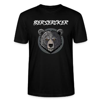 Berserker Ours Guerrier Odin Runes Kompas nordiques - T-shirt bio CRAFTER Stanley Stella Unisexe - noir - Devant - Alina (178cm) & Michal (187cm)