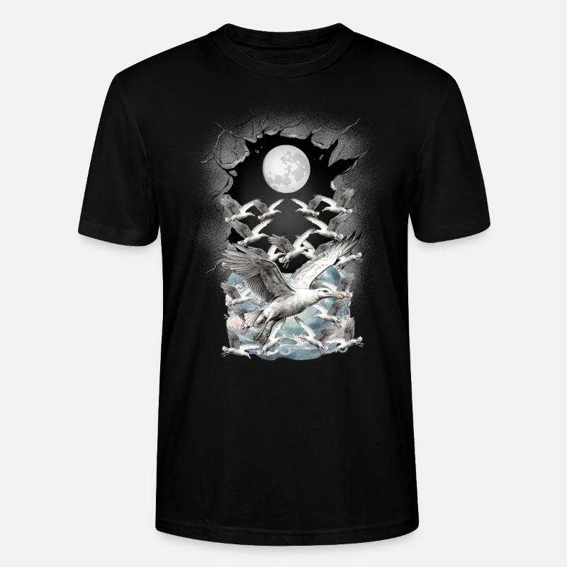 maritim Möwe Möwen - Stanley/Stella Unisex Bio-T-Shirt CRAFTER - Schwarz