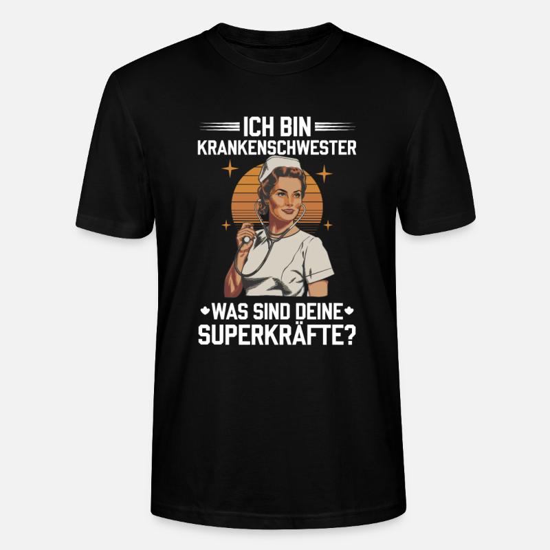 Superpower Krankenschwester - Stanley/Stella Unisex Bio-T-Shirt CRAFTER - Schwarz
