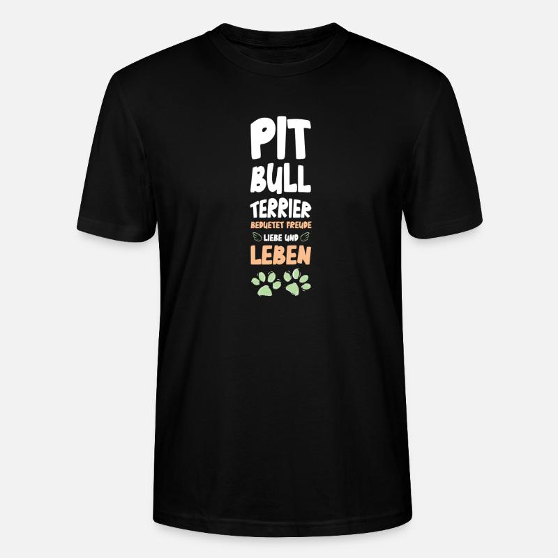  Bull Terrier Liebe Leben - Stanley/Stella Unisex Bio-T-Shirt CRAFTER - Schwarz
