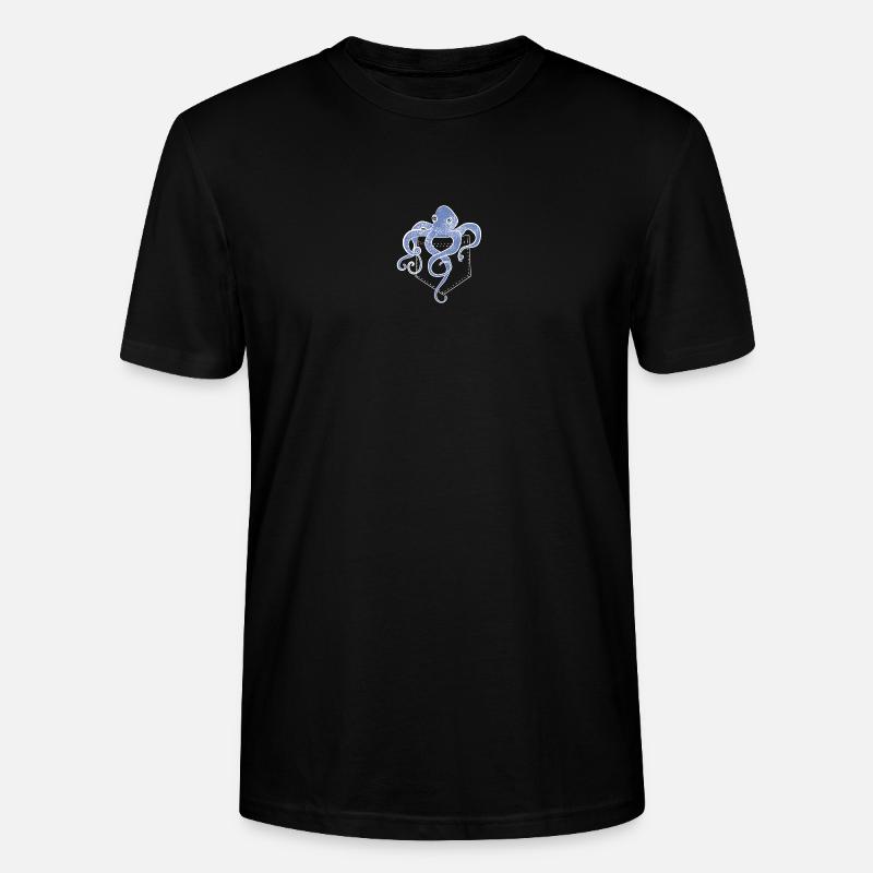 Nette blaue Krake - Stanley/Stella Unisex Bio-T-Shirt CRAFTER - Schwarz