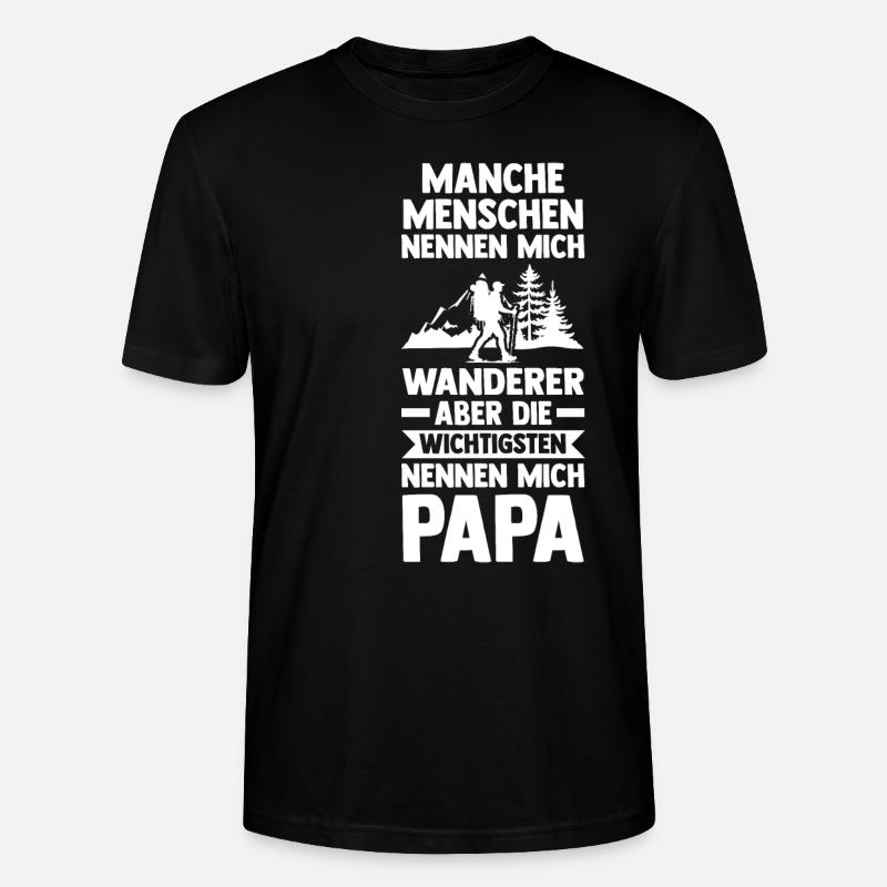 Wandern Papa Wanderung Geschenk - Stanley/Stella Unisex Bio-T-Shirt CRAFTER - Schwarz