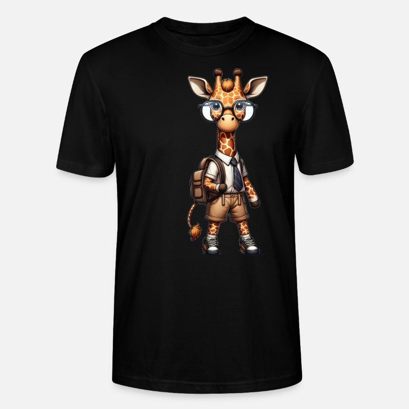 Cute Schoolboy Giraffe - Stanley/Stella Unisex Bio-T-Shirt CRAFTER - Schwarz