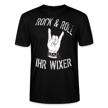 Ihr Wixer - Stanley/Stella Unisex Bio-T-Shirt CRAFTER - Schwarz - Vorne - Alina (178cm) & Michal (187cm)