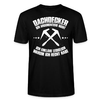 Dachdecker/Spengler/Dachspengler/Dächer/Geschenk - Stanley/Stella Unisex Bio-T-Shirt CRAFTER - Schwarz - Vorne - Alina (178cm) & Michal (187cm)