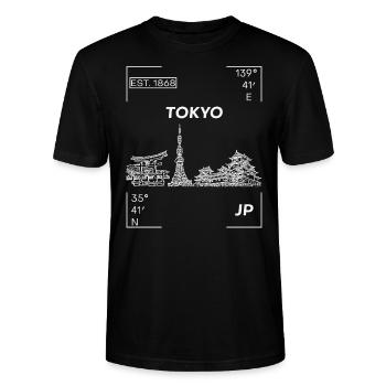 TOKYO - T-shirt bio CRAFTER Stanley Stella Unisexe - noir - Devant - Alina (178cm) & Michal (187cm)