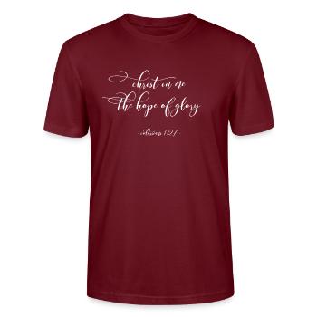 Christus & Christlicher Glauben - Stanley/Stella Unisex Bio-T-Shirt CRAFTER - Burgunderrot - Vorne - Alina (178cm) & Michal (187cm)