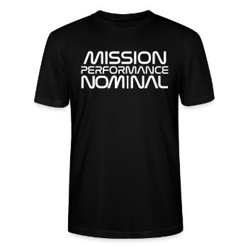 Space Shirts Aerospace Nominal Trajectory Rocket - Stanley/Stella CRAFTER Unisex Organic T-Shirt - black - Front - Alina (178cm) & Michal (187cm)