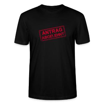 Antrag abgelehnt lustiges Vatertag Papa Geschenk - Stanley/Stella Unisex Bio-T-Shirt CRAFTER - Schwarz - Vorne - Alina (178cm) & Michal (187cm)