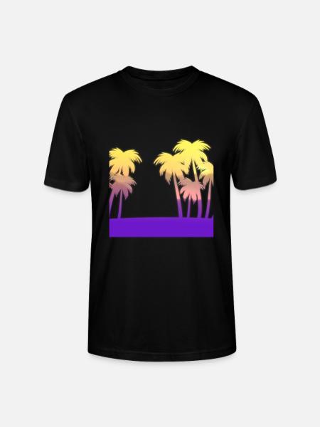 Palm island sunset - Stanley/Stella CRAFTER Unisex Organic T-Shirt - black