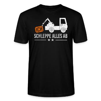 Abschlepper Abschleppwagen Geschenkidee - Stanley/Stella Unisex Bio-T-Shirt CRAFTER - Schwarz - Vorne - Alina (178cm) & Michal (187cm)