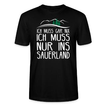 Sauerland Sauerländer Soest Wandern Geschenkidee - Stanley/Stella Unisex Bio-T-Shirt CRAFTER - Schwarz - Vorne - Alina (178cm) & Michal (187cm)