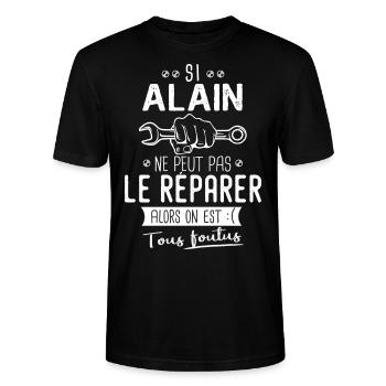 Si Alain ne peut pas le réparer on est foutus - T-shirt bio CRAFTER Stanley Stella Unisexe - noir - Devant - Alina (178cm) & Michal (187cm)