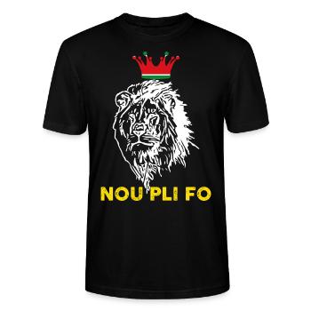 Gwadloup Nou Pli Fo - T-shirt bio CRAFTER Stanley Stella Unisexe - noir - Devant - Alina (178cm) & Michal (187cm)