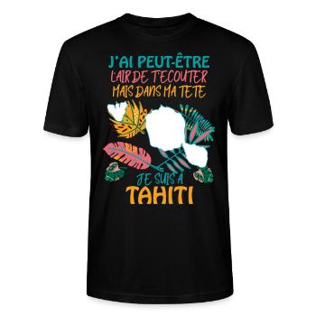 Tahiti Cadeau Citation Pour Homme Et Femme - T-shirt bio CRAFTER Stanley Stella Unisexe - noir - Devant - Alina (178cm) & Michal (187cm)