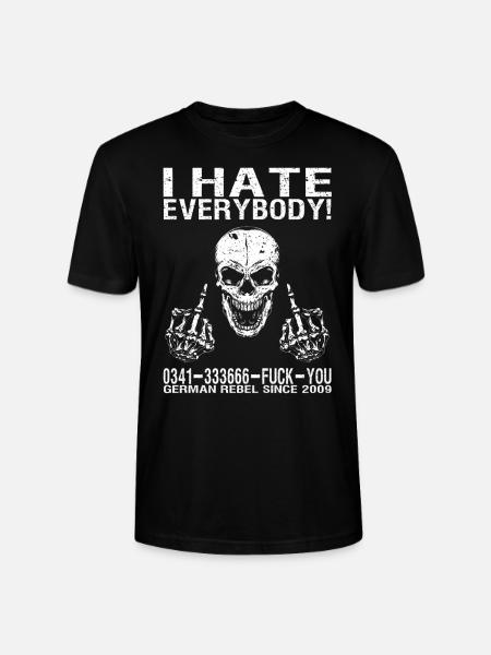 I hate everybody - Stanley/Stella CRAFTER Unisex Organic T-Shirt - black
