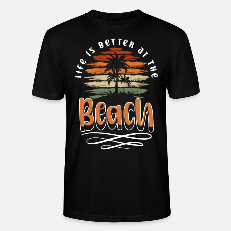 Plage Soleil Surf Sable - T-shirt bio CRAFTER Stanley Stella Unisexe - noir