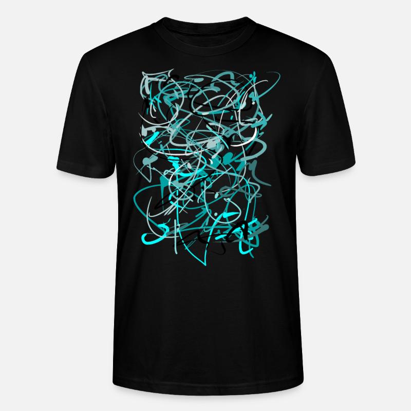 Fond sarcelle - Abstrait - T-shirt bio CRAFTER Stanley Stella Unisexe - noir