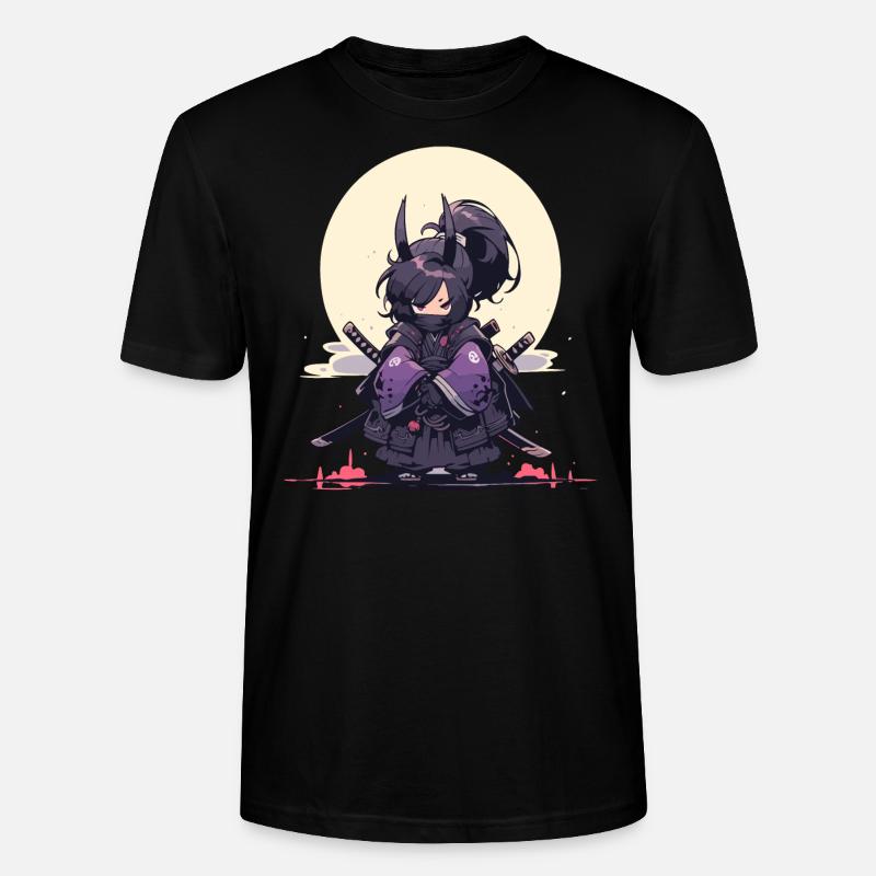 Episches Samurai Mädchen Anime-Design - Stanley/Stella Unisex Bio-T-Shirt CRAFTER - Schwarz