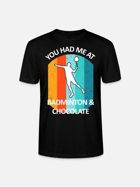 Badminton Badminton Badminton Player Chocolate - Stanley/Stella CRAFTER Unisex Organic T-Shirt - black