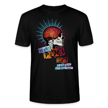 ADHS = NEUROPUNK (Kombiprint) - Stanley/Stella Unisex Bio-T-Shirt CRAFTER - Schwarz - Vorne - Alina (178cm) & Michal (187cm)