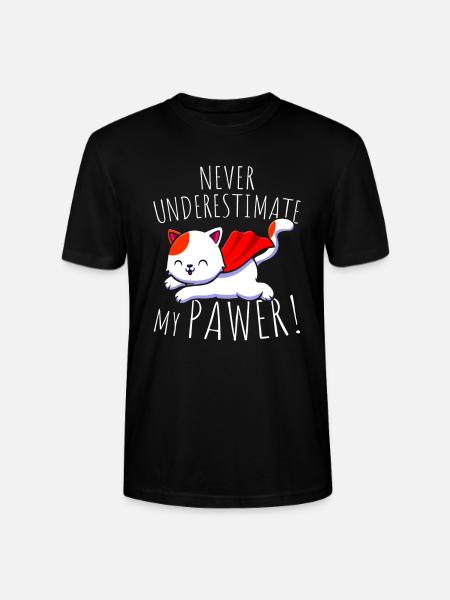 Les chats ne sous-estiment jamais mon pawer Pun Cat - T-shirt bio CRAFTER Stanley Stella Unisexe - noir