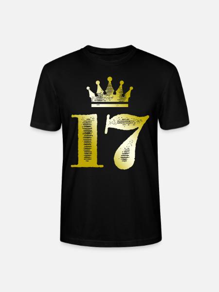 17 Number Crown Gold - Stanley/Stella CRAFTER Unisex Organic T-Shirt - black