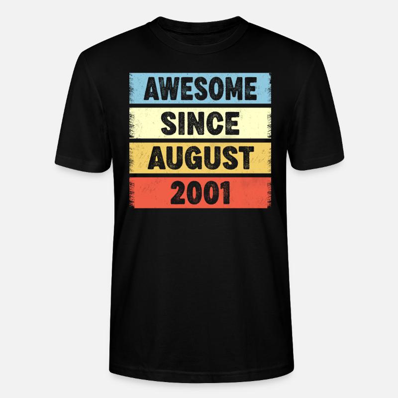 Awesome Since August 2001 21e anniversaire - T-shirt bio CRAFTER Stanley Stella Unisexe - noir