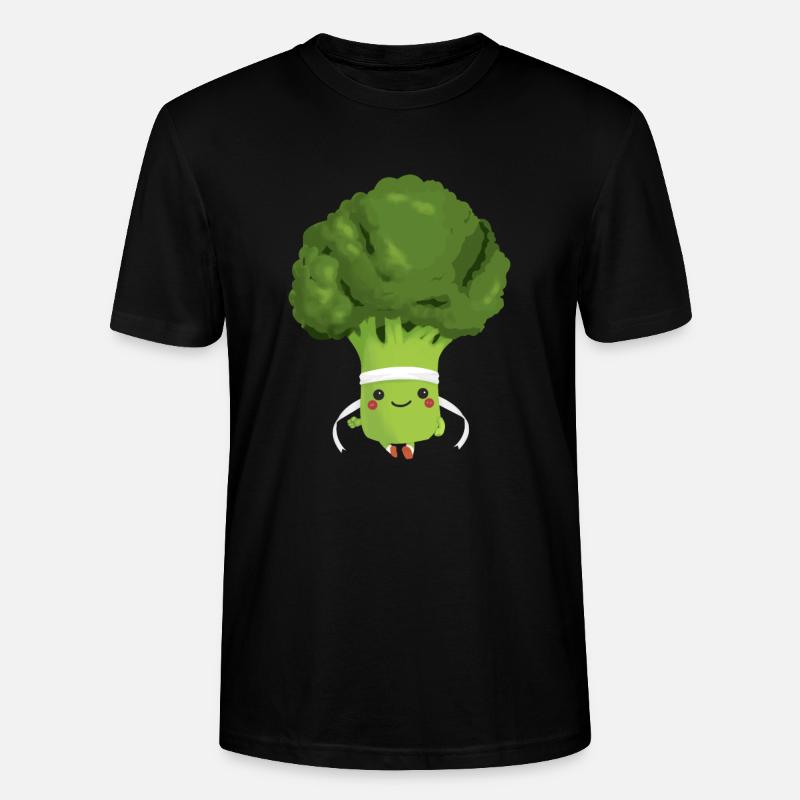 Broccoli while jogging / running - Stanley/Stella CRAFTER Unisex Organic T-Shirt - black