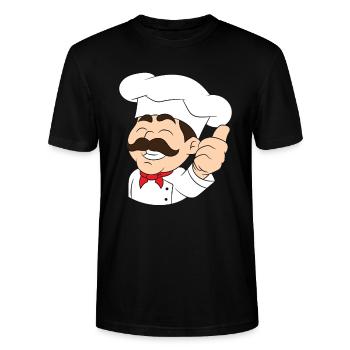 Koch, Küchenchef, Pizzabäcker, Bäcker, Daumen hoch - Stanley/Stella Unisex Bio-T-Shirt CRAFTER - Schwarz - Vorne - Alina (178cm) & Michal (187cm)