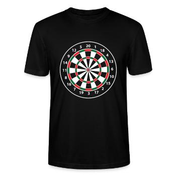 Dartscheibe, Darts, 180, - Stanley/Stella Unisex Bio-T-Shirt CRAFTER - Schwarz - Vorne - Alina (178cm) & Michal (187cm)