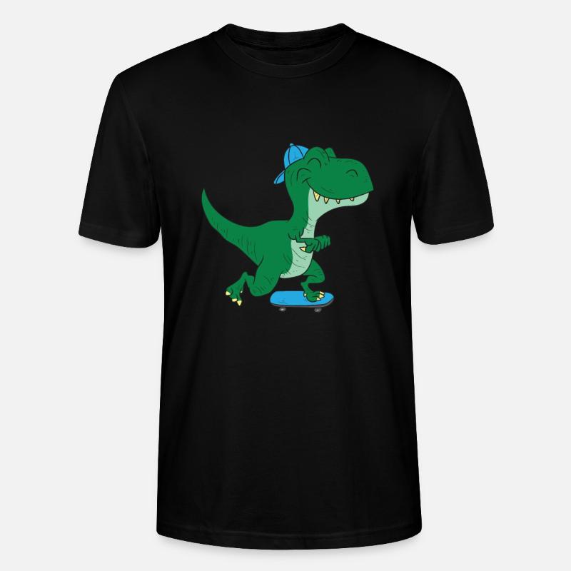Skateboarding Dinosaurier T-Rex - Stanley/Stella Unisex Bio-T-Shirt CRAFTER - Schwarz
