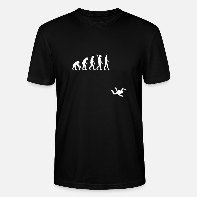 Parachutisme - évolution humaine - T-shirt bio CRAFTER Stanley Stella Unisexe - noir