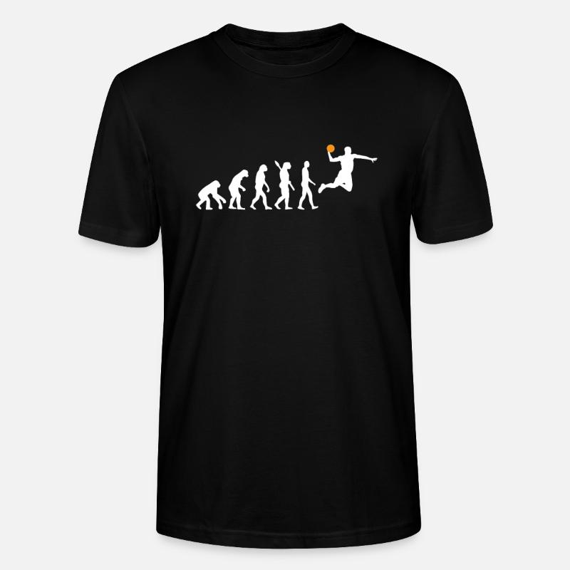 Basketball - Human Evolution / Darwin - Stanley/Stella CRAFTER Unisex Organic T-Shirt - black