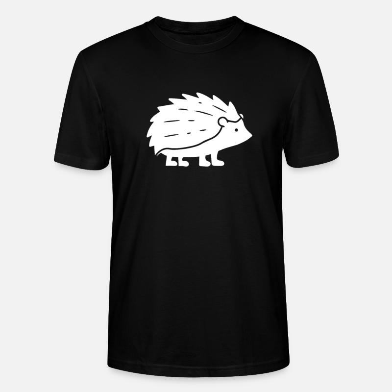 Hérisson - blanc, dessin simplifié - T-shirt bio CRAFTER Stanley Stella Unisexe - noir