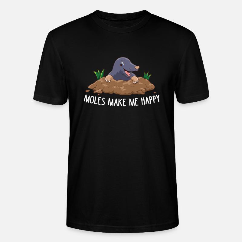Maulwurf - Moles make me happy - Stanley/Stella Unisex Bio-T-Shirt CRAFTER - Schwarz