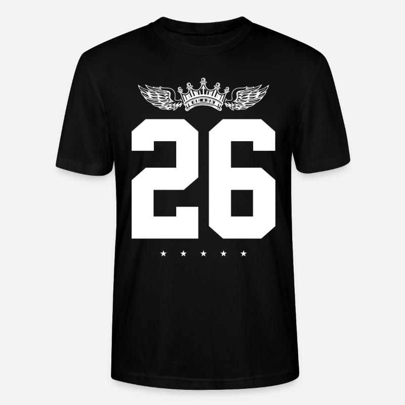 26 Couronne numérique - T-shirt bio CRAFTER Stanley Stella Unisexe - noir
