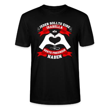 Beste Freundin Isabella - Stanley/Stella Unisex Bio-T-Shirt CRAFTER - Schwarz - Vorne - Alina (178cm) & Michal (187cm)