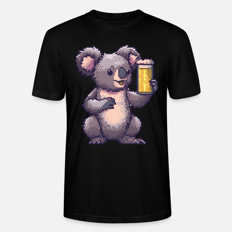 Bière Koala Pixel - T-shirt bio CRAFTER Stanley Stella Unisexe - noir