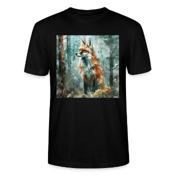 Fuchs - Stanley/Stella Unisex Bio-T-Shirt CRAFTER - Schwarz - Vorne - Alina (178cm) & Michal (187cm)