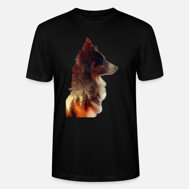Border Collie - T-shirt bio CRAFTER Stanley Stella Unisexe - noir