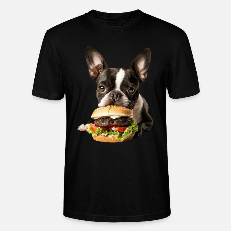 Boston Terrier - Stanley/Stella Unisex Bio-T-Shirt CRAFTER - Schwarz