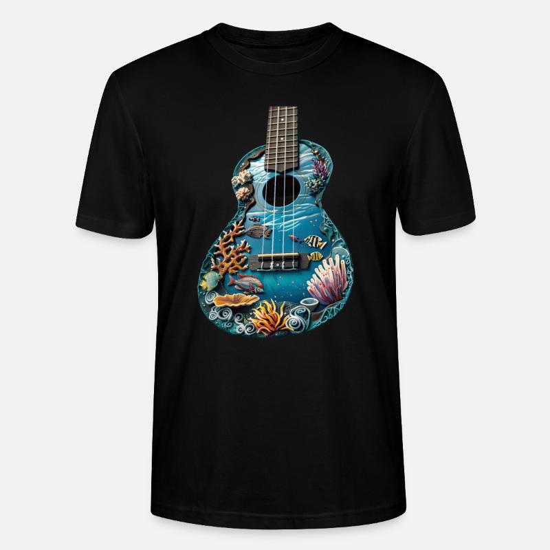 Fisch Ukulele - Stanley/Stella Unisex Bio-T-Shirt CRAFTER - Schwarz